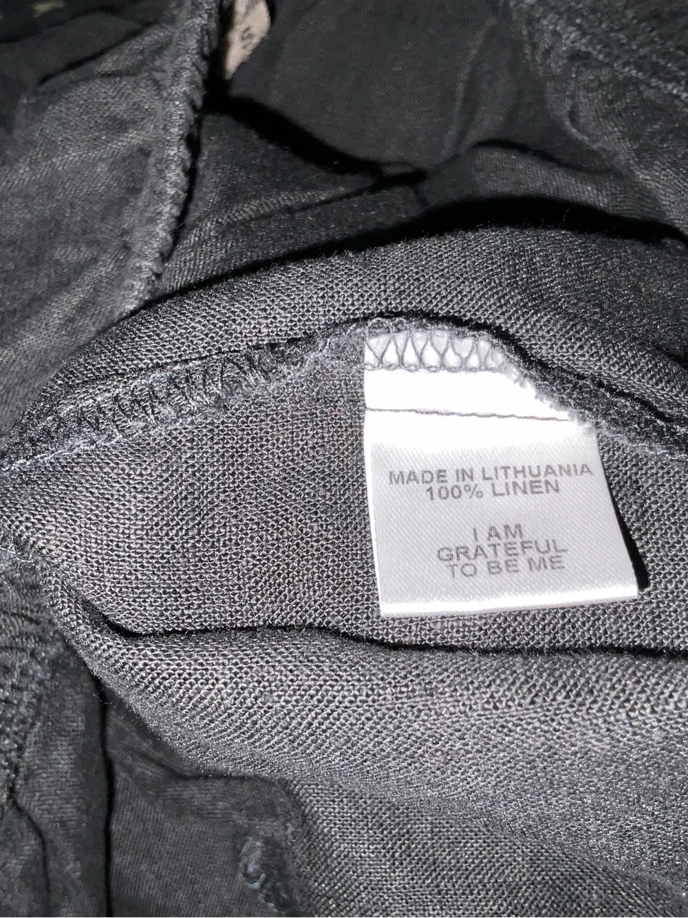 Flax 100% Linen Black Wide-Leg Cropped Trousers
